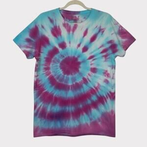 Fruit of the Loom Breathable Blue & Pink Tie Dye Short Sleeve Tee